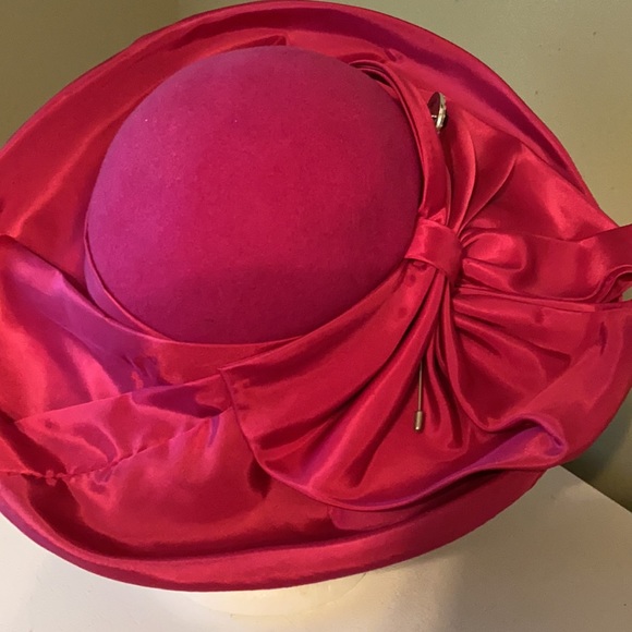 Gorgeous Magenta Wool Jody G by Sylvia Dress/ Chuch Hat main image 4